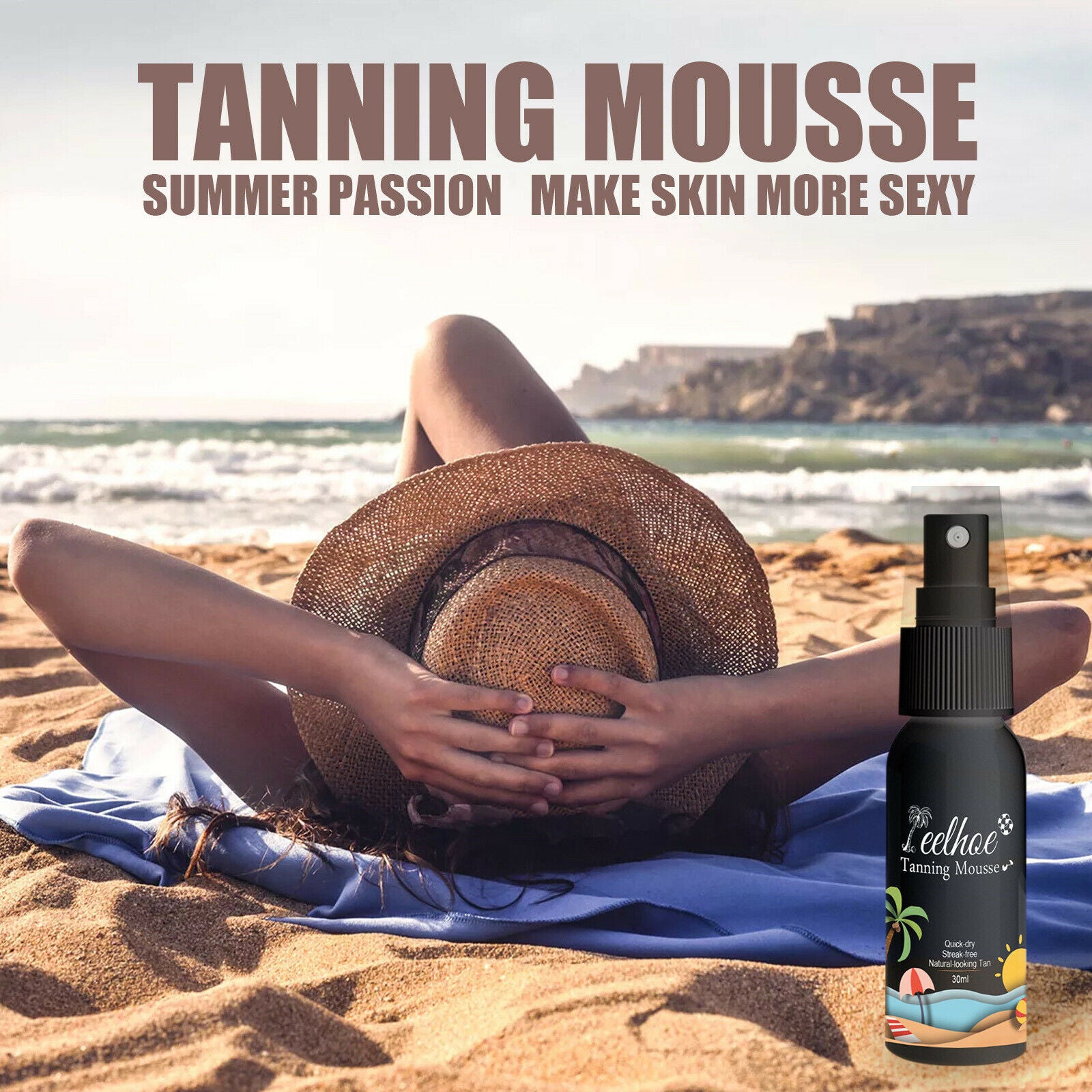 Natural Self Tanning Spray Mousse Skin Care Fast Tanning Lotion 30ML