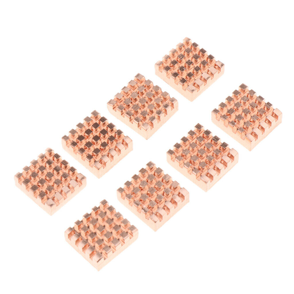 8x Copper Heatsink Chipset DDR RAM Cooler Heat Sinks Radiator Cooling Fin