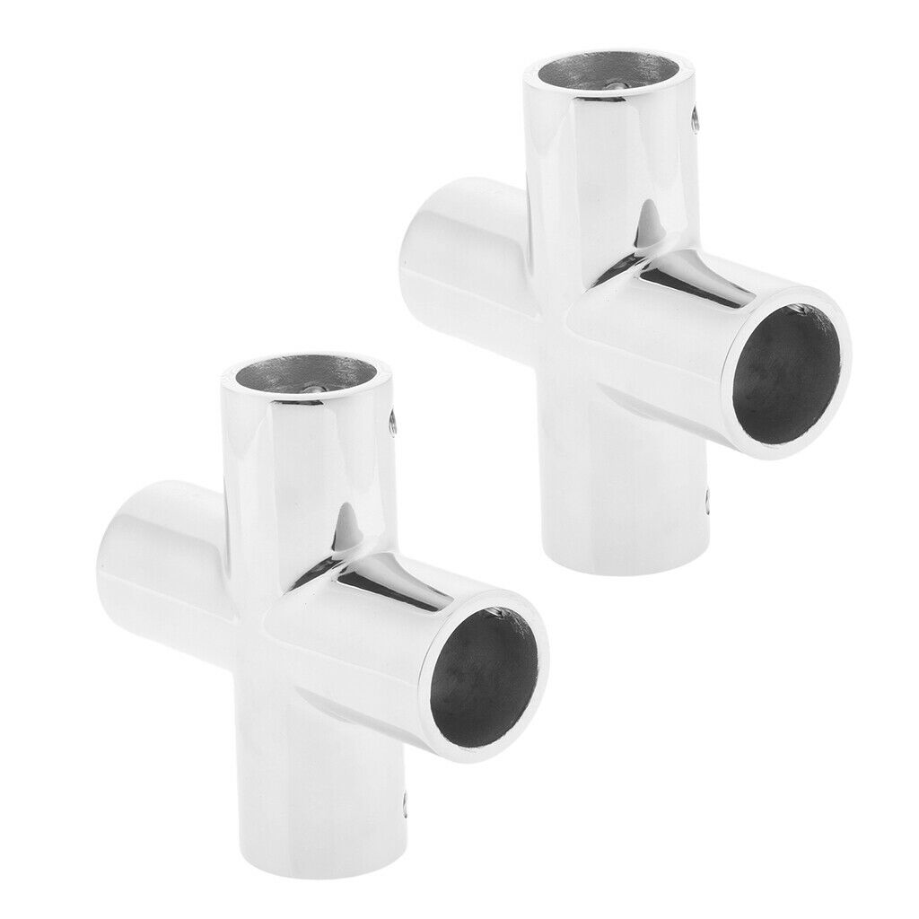 2 Pieces 22mm Boat Handrail Attachment 4-way Universal Joint Handrail Suitable