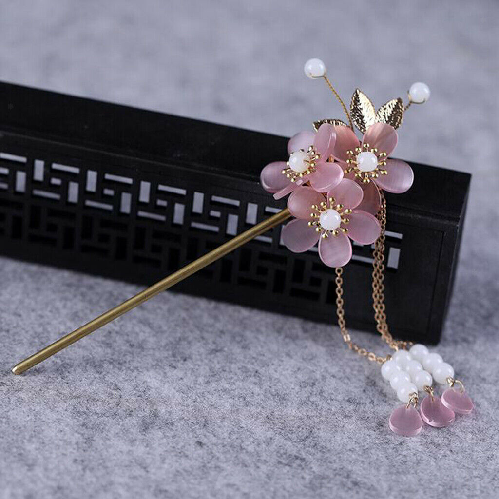 Fashion Women Leaf Flower Hair Chopstick Hair Stick Hairpin Chignon Pin Gift