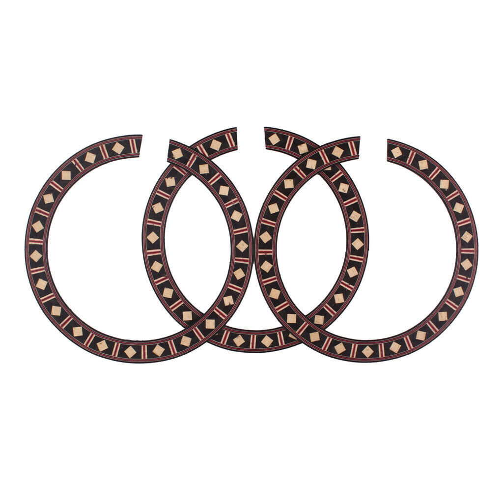 3Pcs Acoustic Guitar Rosette Wood Soundhole Inlay Rosette Luthier Tool Parts