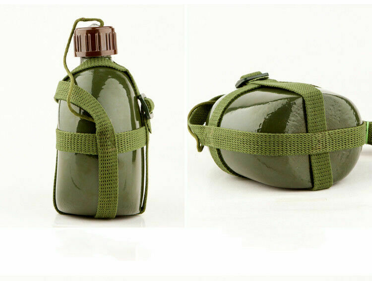Ourdoor Portable Water Bottle Travel Hiking Camping Drinking Cup Army Green 1.2L