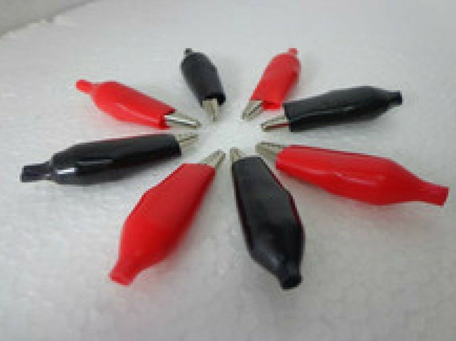 100 PCS 30mm Red Black Clip Probe Testing Alligator Clamp Electrical Maintenance