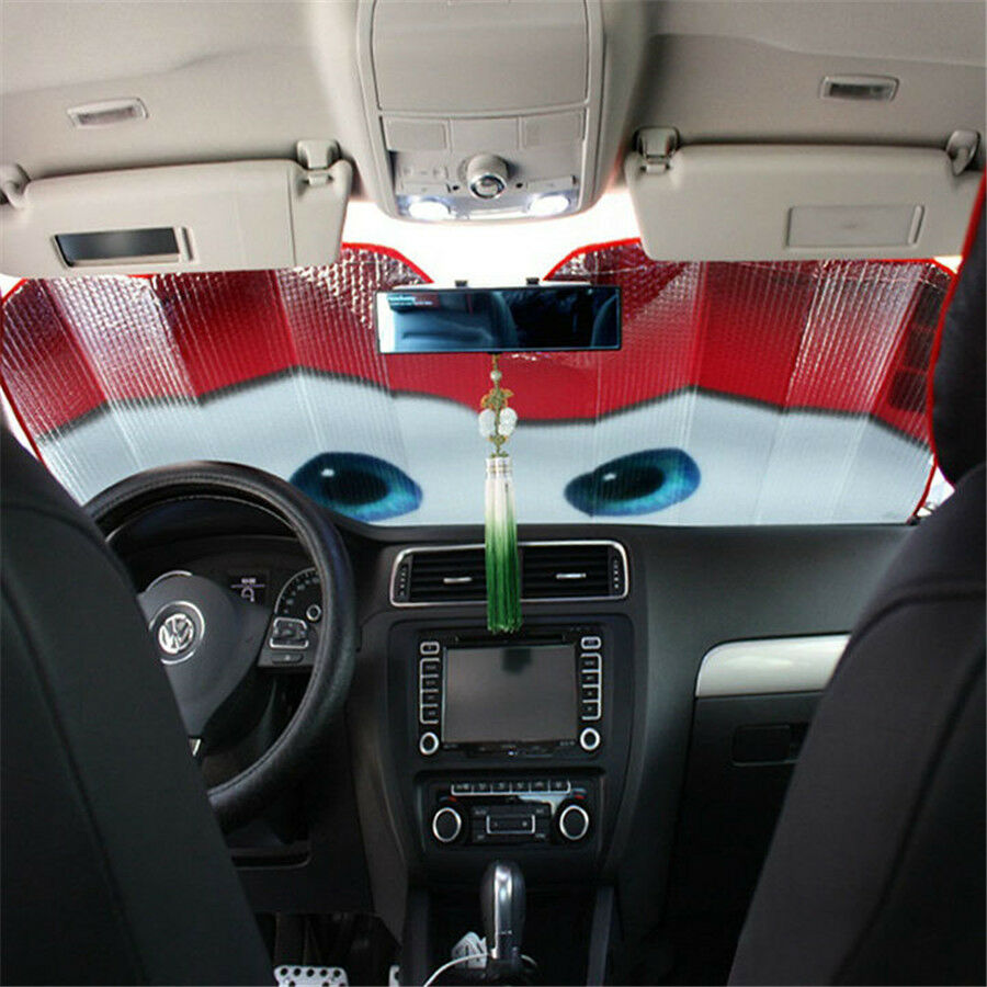 Cartoon Aluminium Foil Car Windshield Sun Visor Sunshade Big Eye Sunscreen Cover