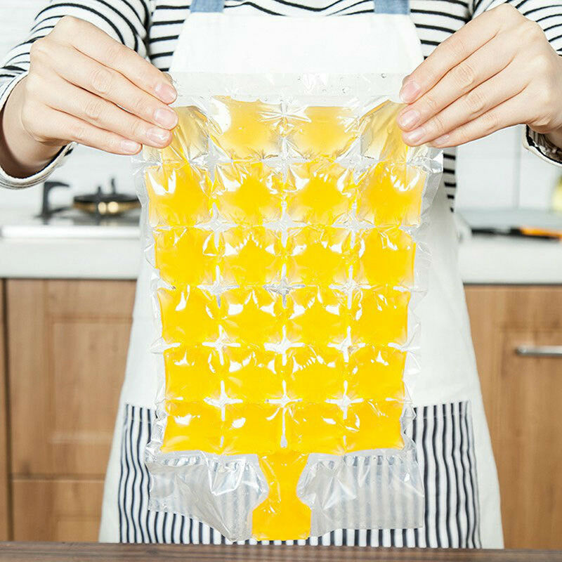 10x 24 grids disposable ice-making bags frozen ice cube tray mold self sea.l8