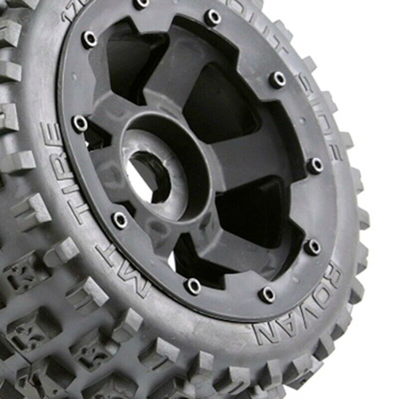 Tyres and Wheel Hub Set for 1/5 Hpi Km Baja 5B Rc Car Parts- Rear 170X80 W9K7