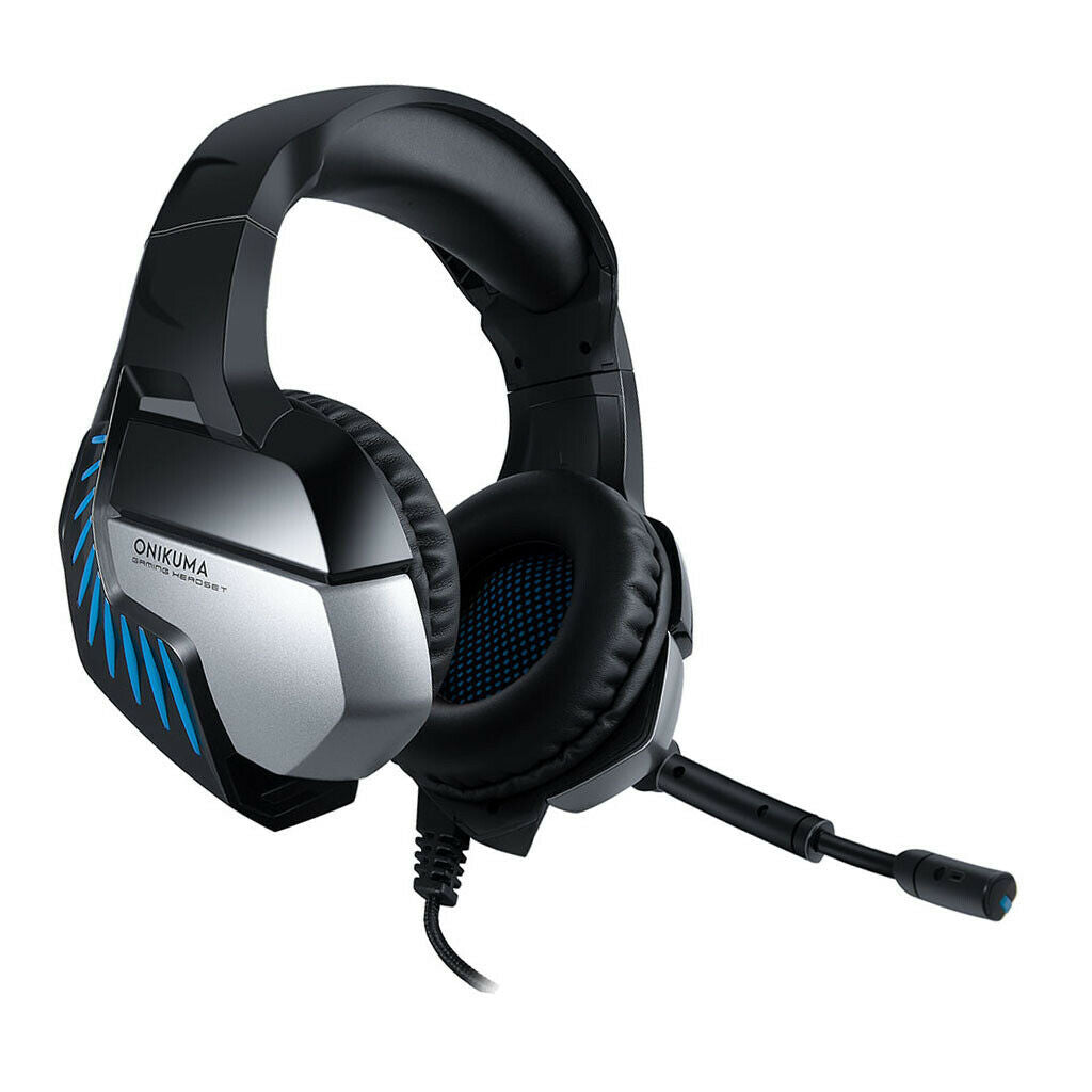 3.5mm Stereo Game Headphone Headset Earpiece with Mic for Desktop MP3 Blue
