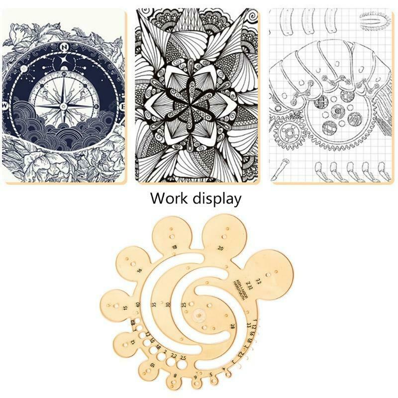 Multifunctional Template Ruler Shaped Hollow Geometric Function Drawing Rulers
