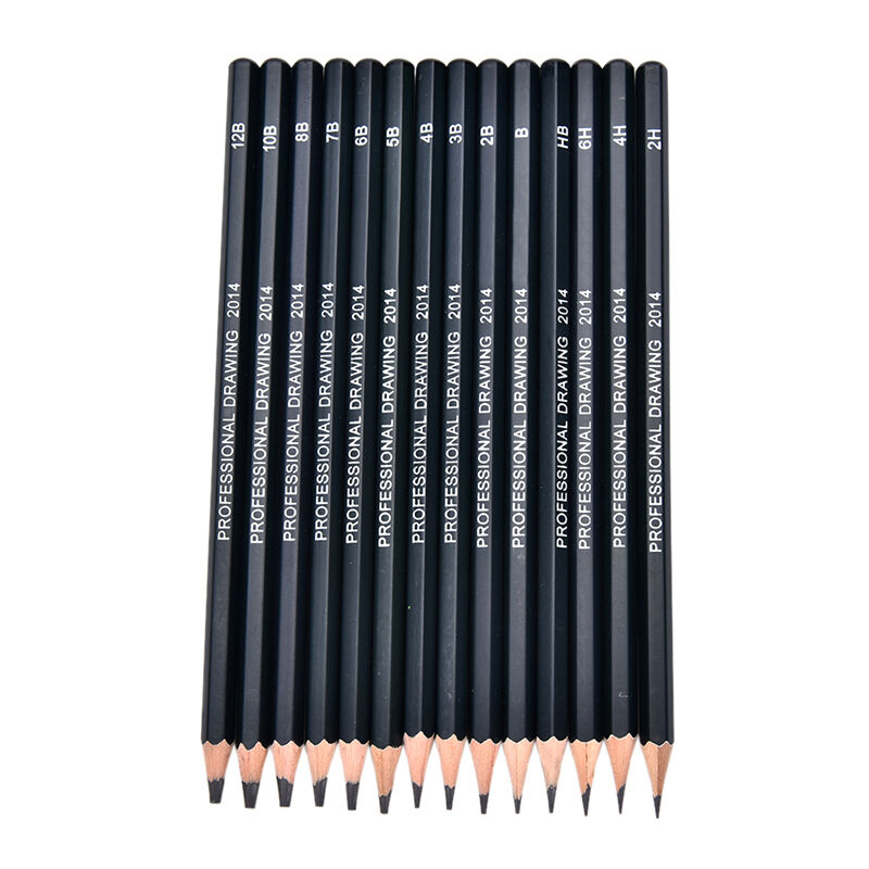 Set Of 14 Sketch Art Drawing Pencil Sketching Oil Base Artist Sketch Soft *u SJ