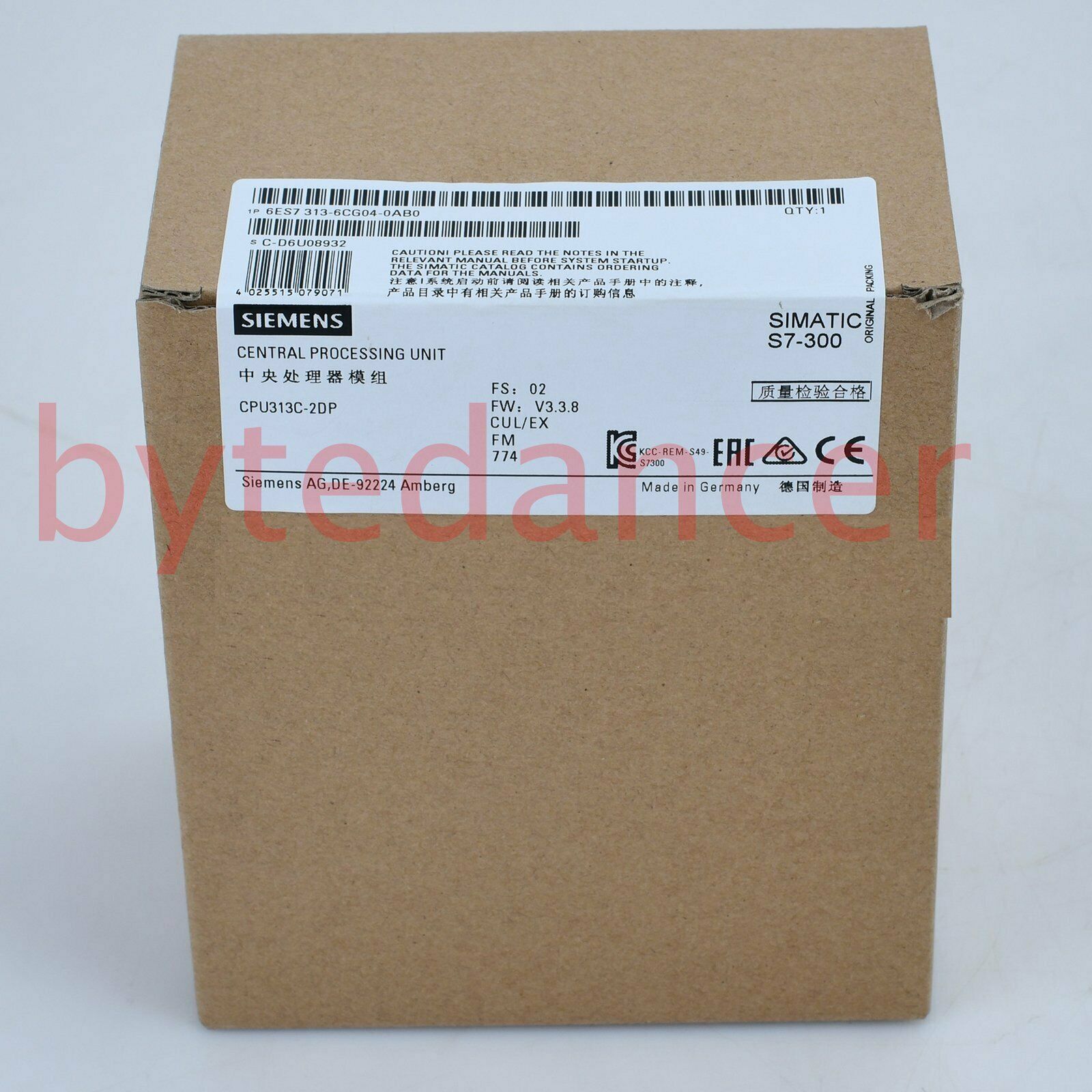 1PC New 6ES7313-6CG04-0AB0 One year warranty Fast  SM9T