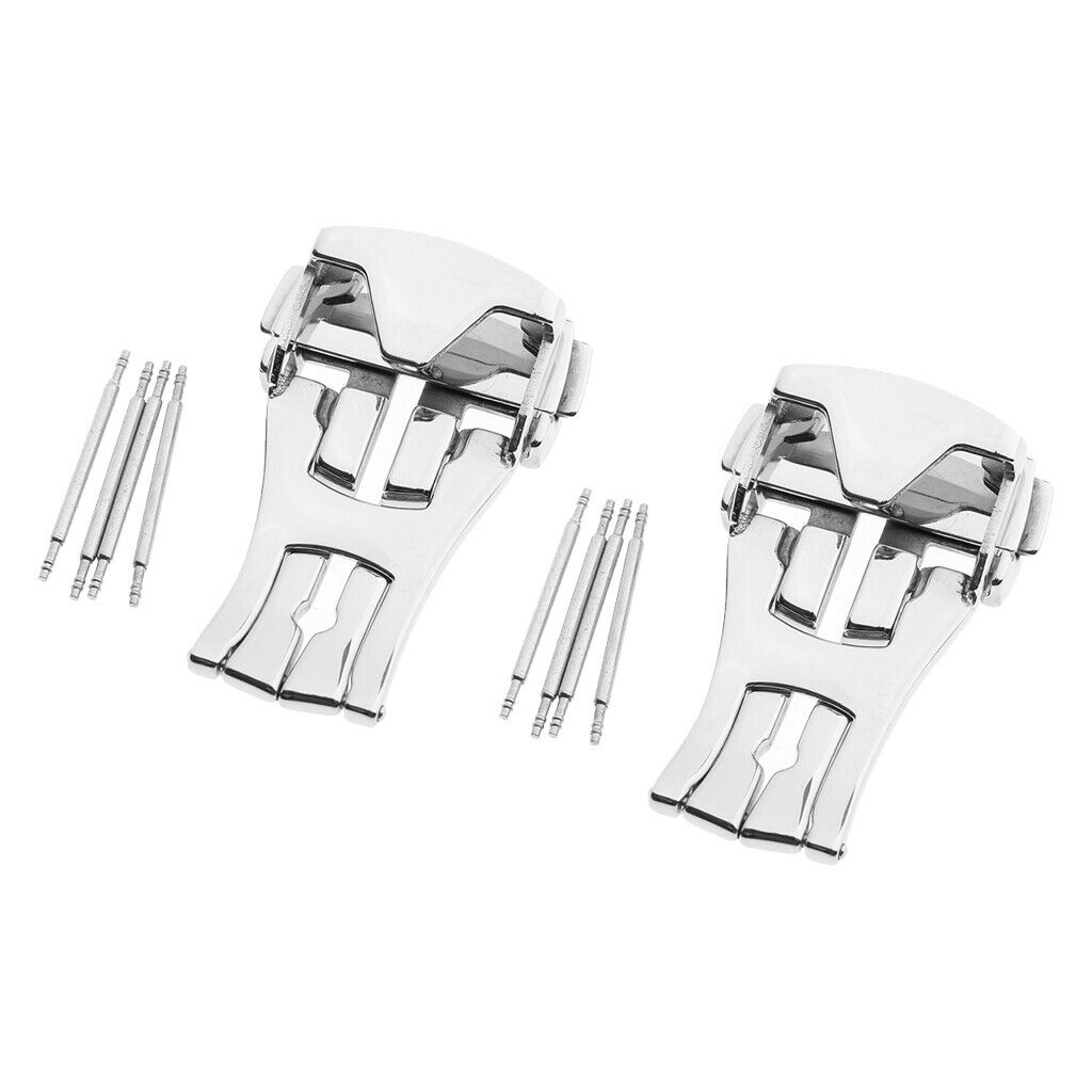 Stainless Steel Push Fold Deployment Clasp Watch Band Strap Buckle 16mm 20mm