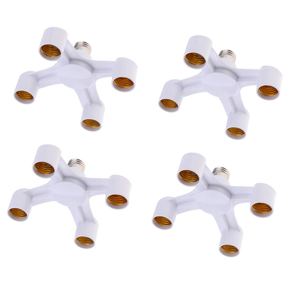4PCS 4 in 1 Light Socket Adapter Splitter Lamp Holder Converter for E27 Bulb