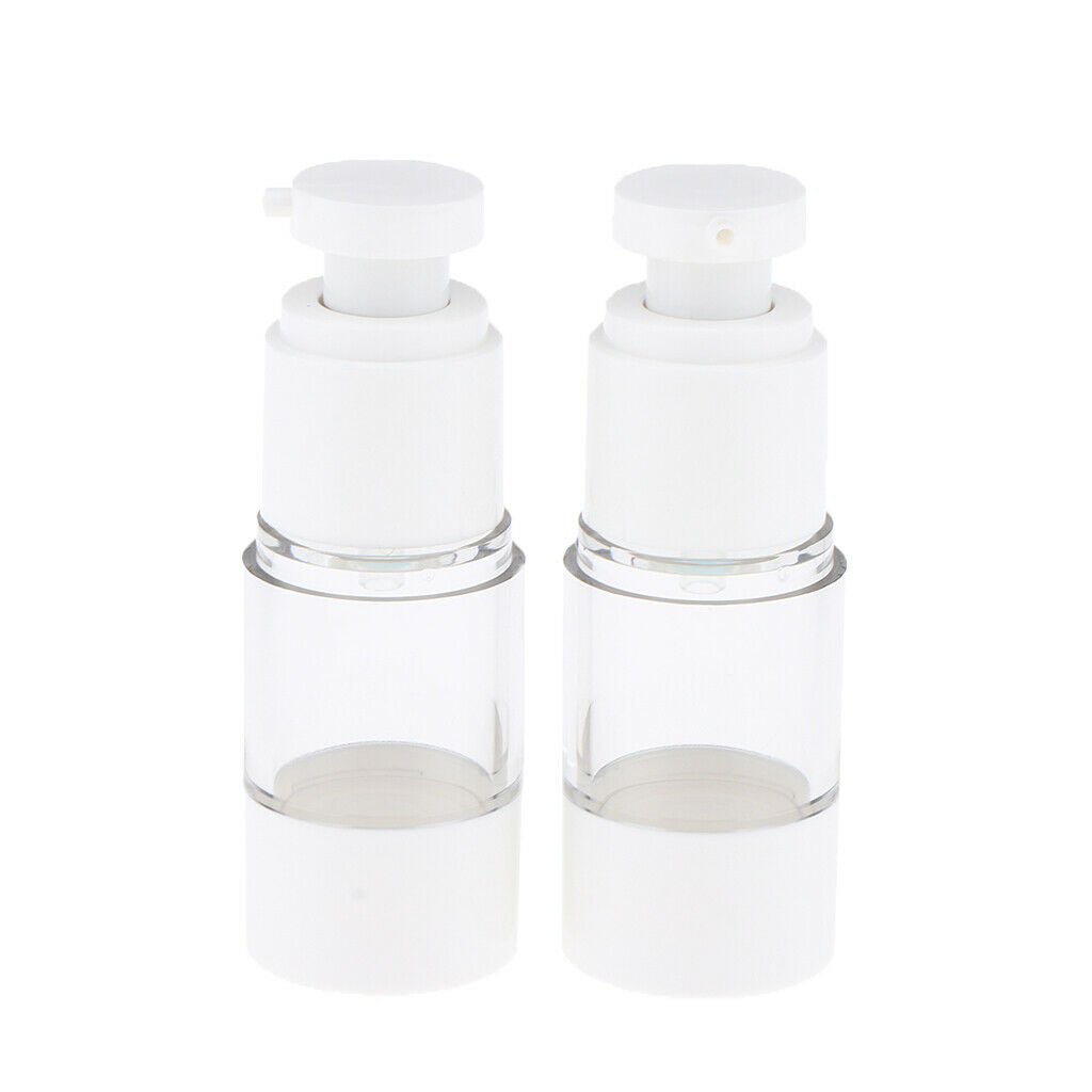 2X Empty Refillable Essence Vacuum Bottles Cosmetic Sample Containers 15ml