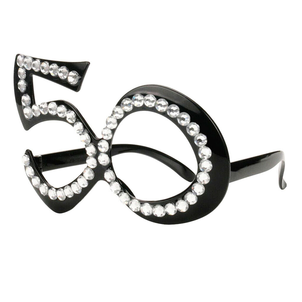 50th Glitter Diamante Birthday Party Glasses Novelty Anniversary Eyewear