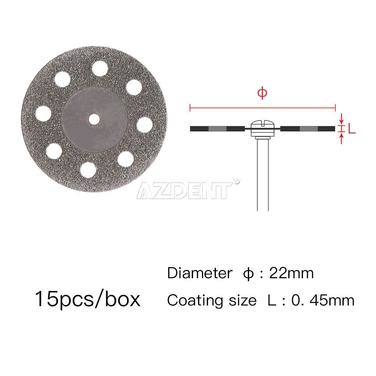 10 X Dental Diamond Disc Cutting Double Side Disk Tool 350 220 045 For Polisher