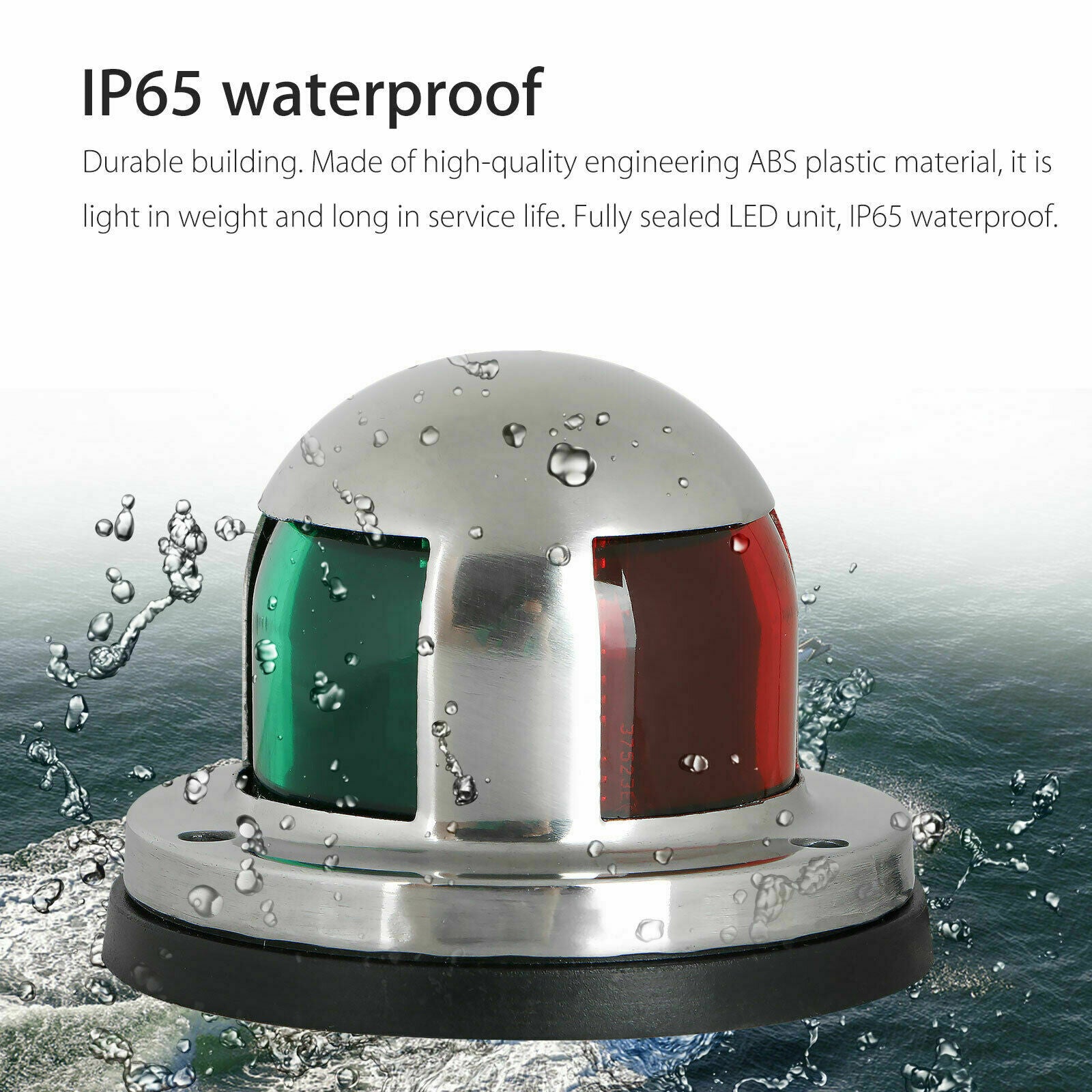 2 IN 1 Marine Boat Yacht Pontoon 12V Stainless Steel LED Bow Navigation Lights