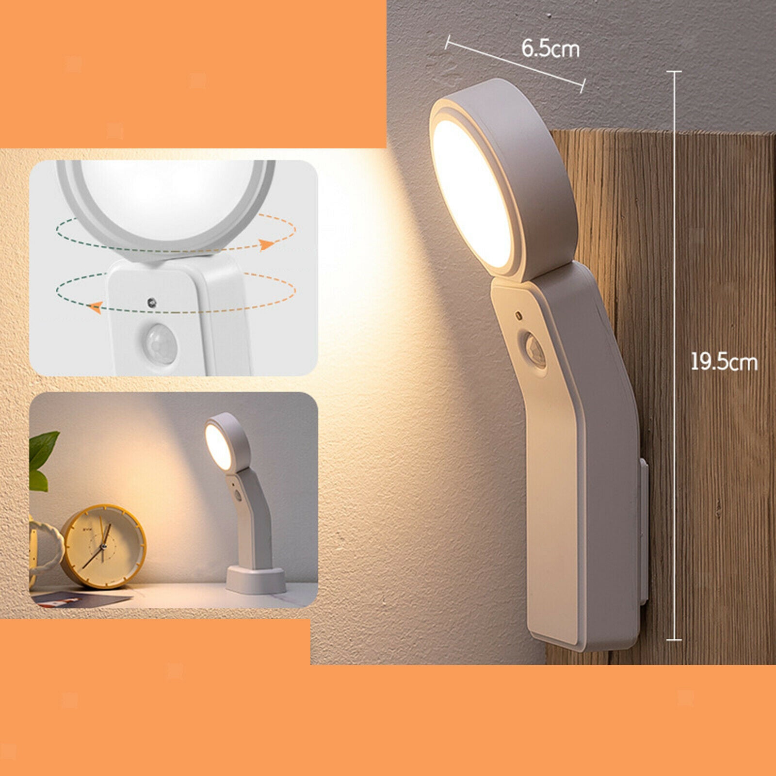 Human Body Induction Lamp Handheld Indoor Aisle Staircase for Bedroom Adults