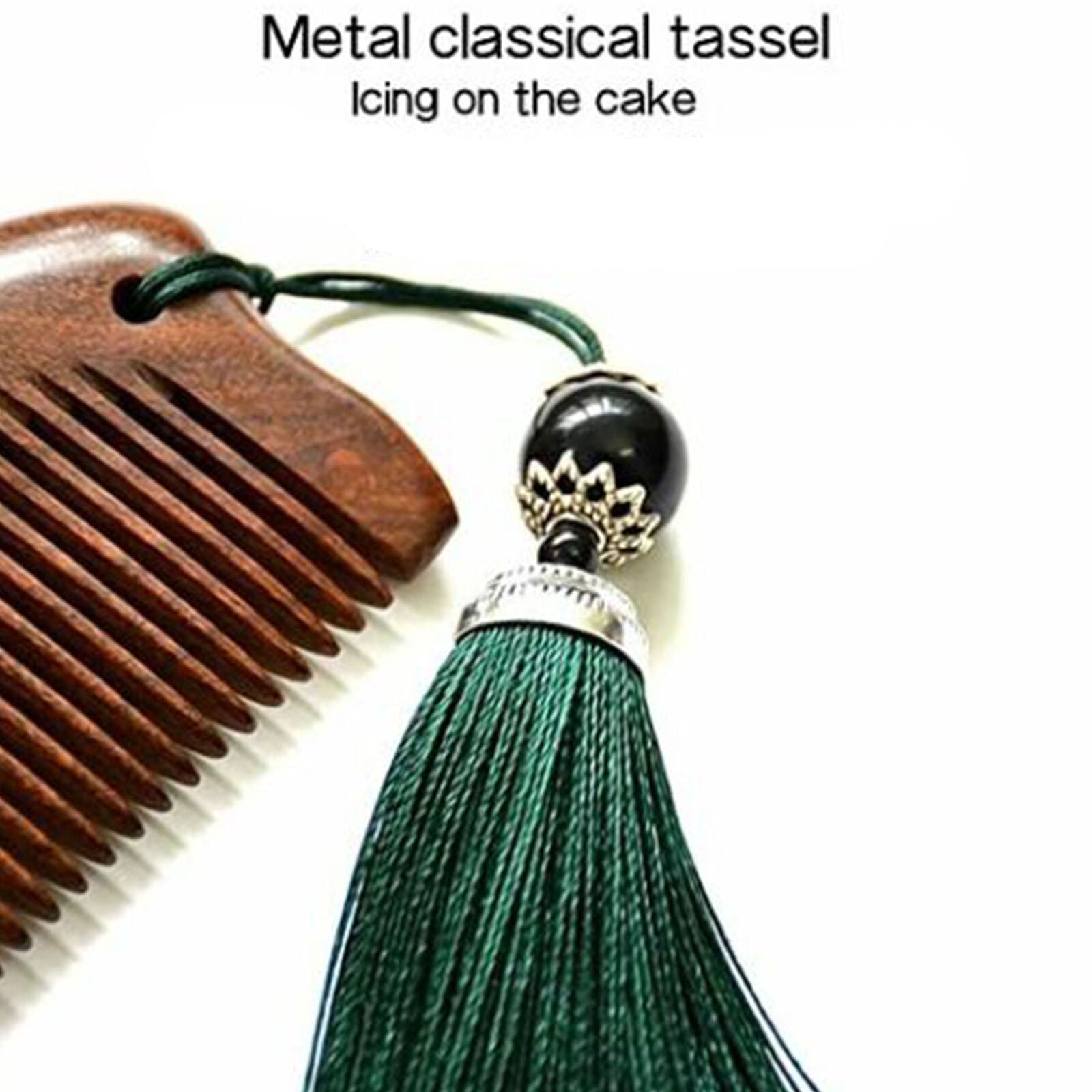 Hair Comb, Handmade Wood Comb,Green Fine Tooth Wooden Comb