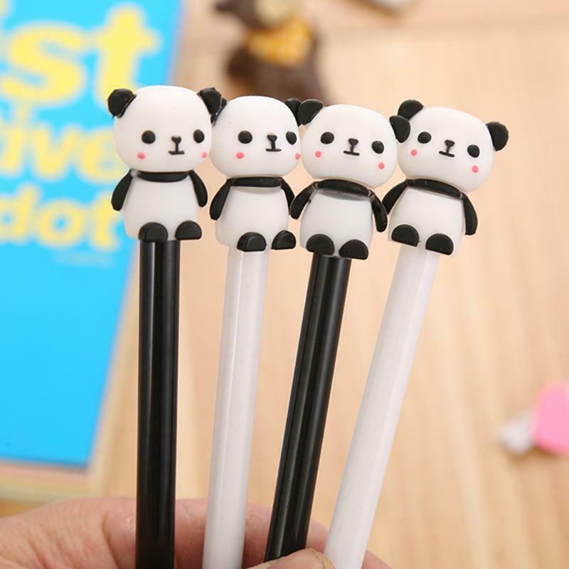6pcs Cartoon Panda Gel Pen Refillable Smooth Writing Gel Pen for Gift Giveaway