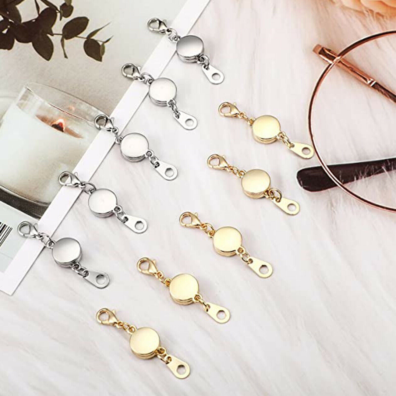 12pcs Magnetic Clasp Closures Converter Chain Extenders for Necklace Making