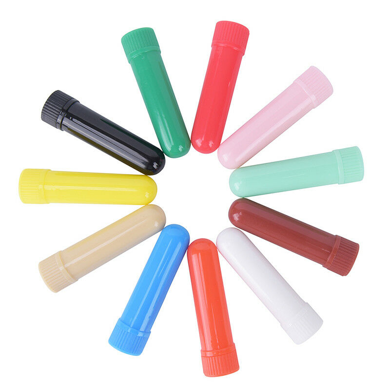 10x Essential Oil Aromatherapy Blank Nasal Inhaler Tubes Complete Stick Empty BR