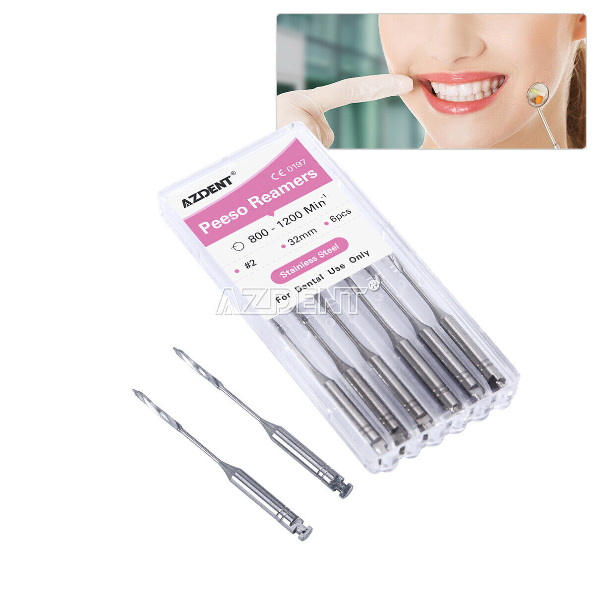 10 X Dental Peeso Reamer Root Canal Drill Bur 32mm #2 Stainless Steel for Endo