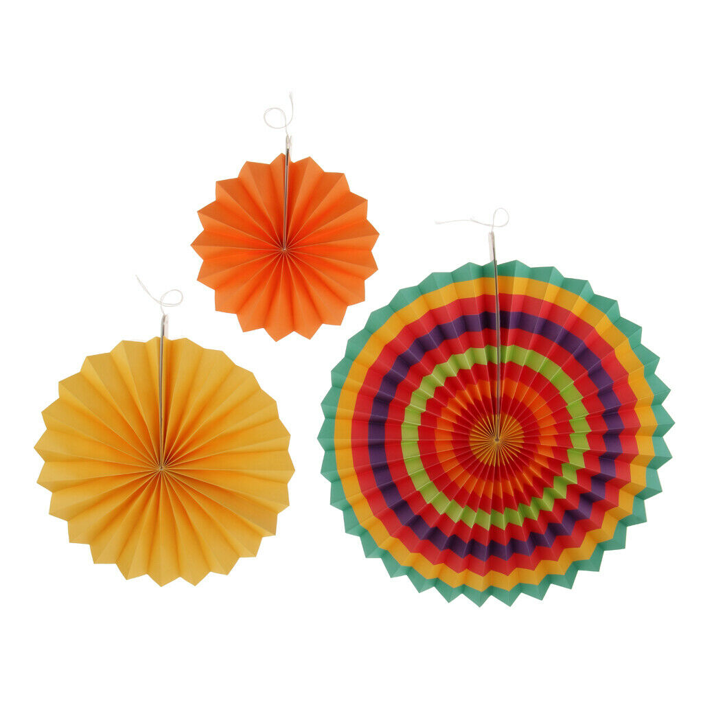 Colorful Paper Fan Match Paper Honeycomb Set Birthday Party Backgroud Decor