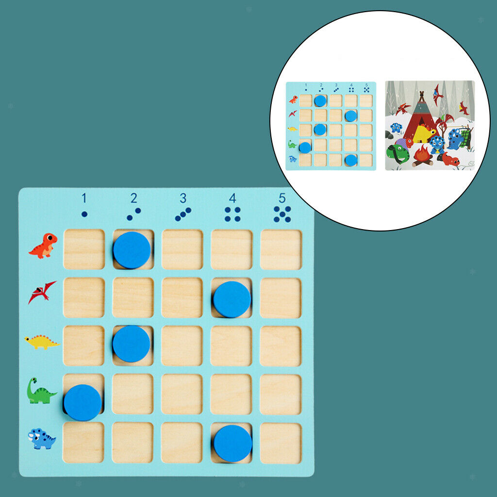 Baby Montessori Wooden Number Dinosaur Count Board Game Early Education Thinking