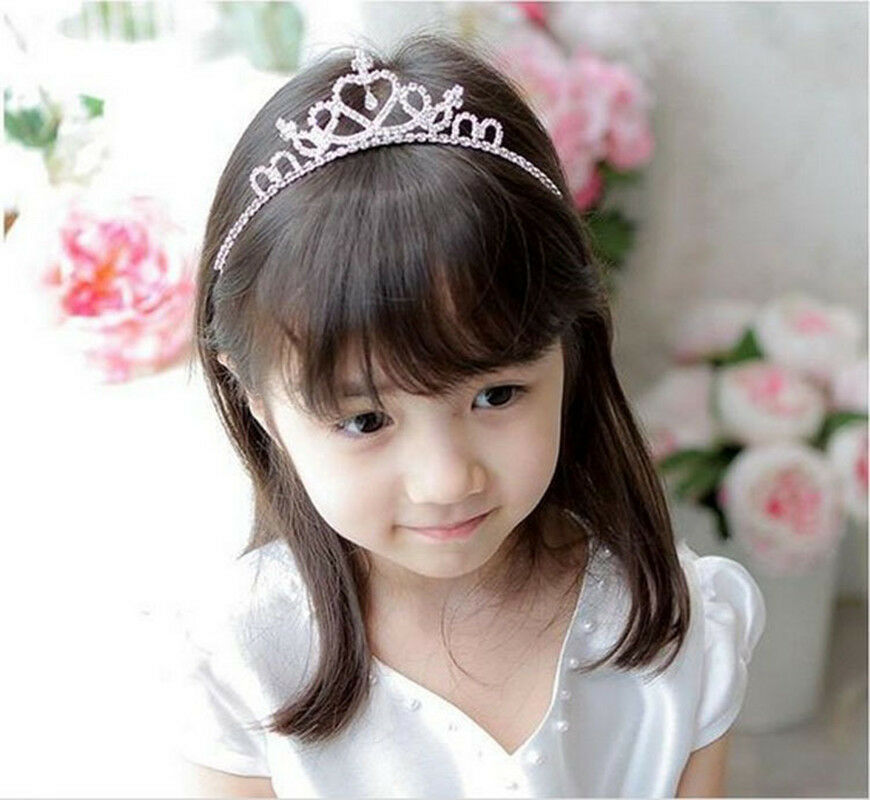 Kid Rhinestone Crystal Tiara Hair Hoop Girl Bridal Princess Prom Crown Headband
