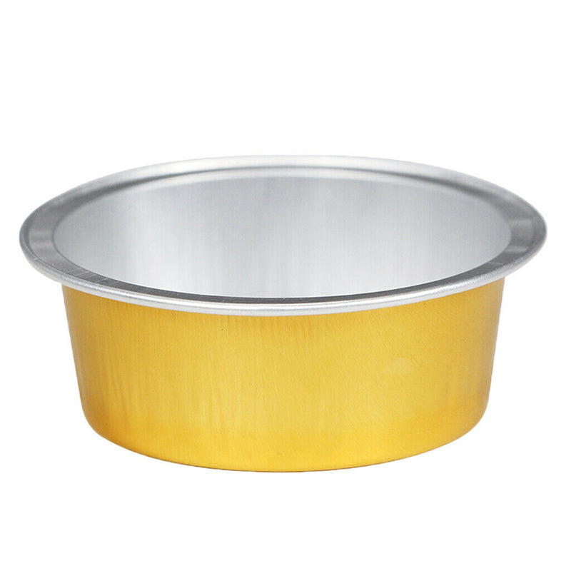 10Pcs Aluminium Foil Wax Melting Bowl Wax Pot for Hair Removal Warmer Golden