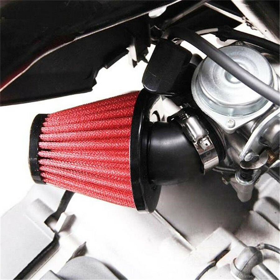 Red 42mm Air Filter Pod 45 Angled 150cc-250cc Motorcycle Scooter ATV Dirt Bike