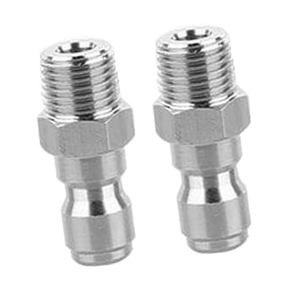 2Pcs Steel Pressure Washer Hose Adaptor for 1/4" G Male Hose Washer Gun 4cm