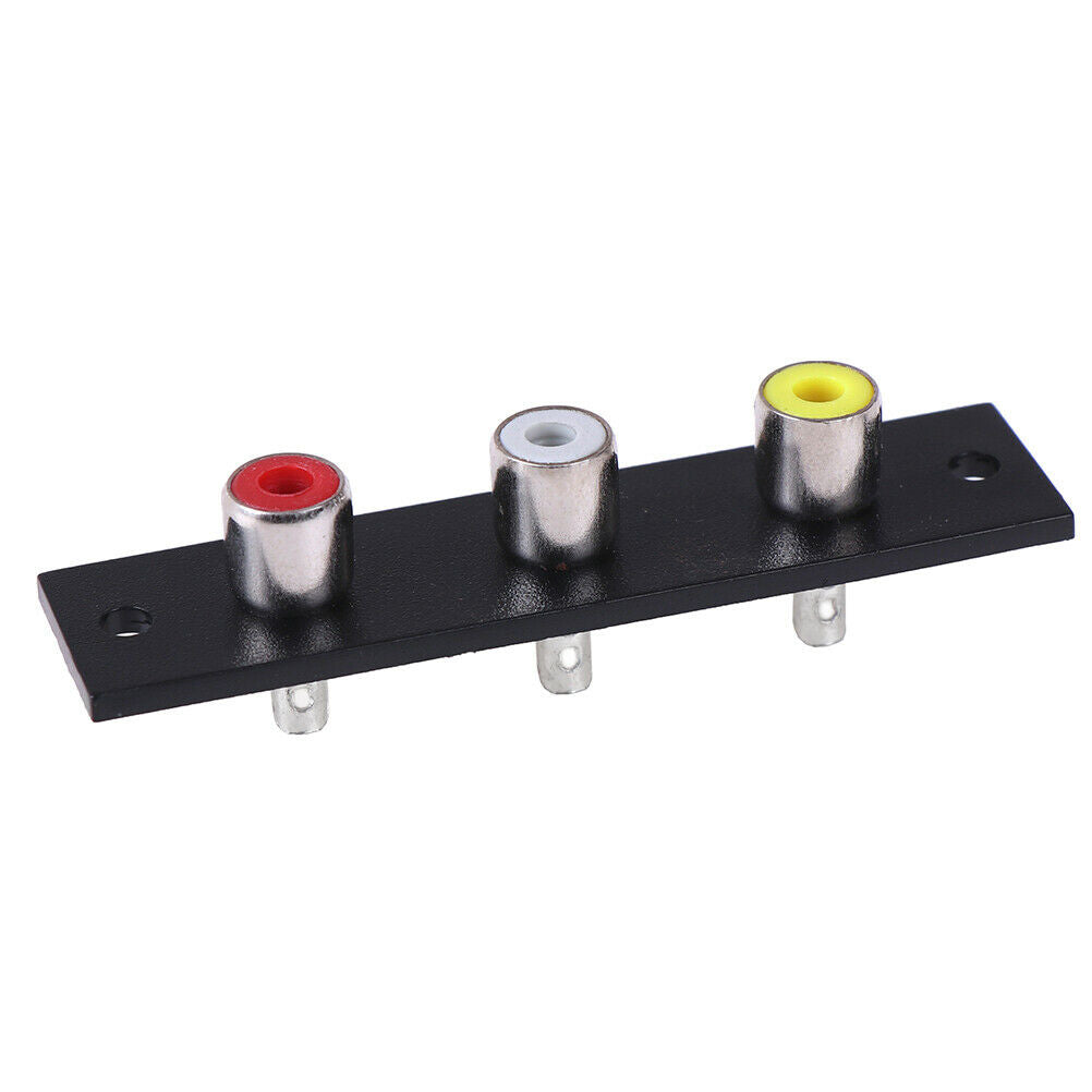 3 way RCA terminal wall panel plate input phono chassis socket audio adap.l8