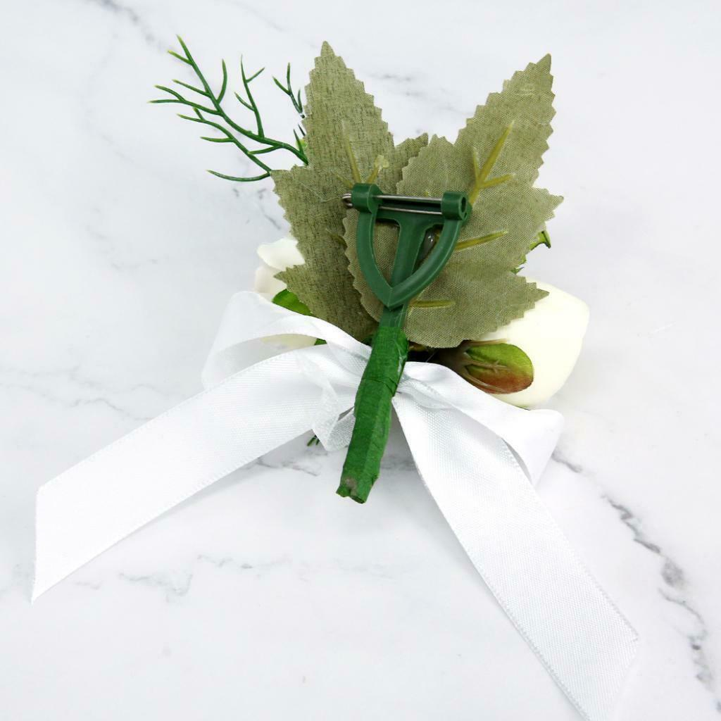 Pack of 2 Boutonniere for Men Handmade Wedding Flowers Lapel Pins Groomsman