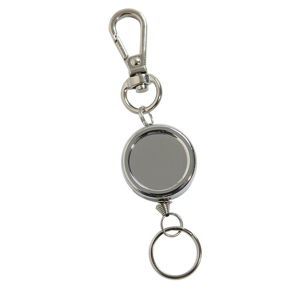 Prettyia Retractable Carabiner  Keyring Key Chain Ring Card Holder