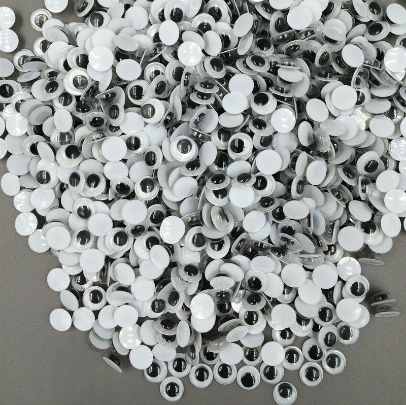 DIY 500pcs 8mm Joggle Moveable Black Eye Wiggly Google Googly Scrapbooking Craft