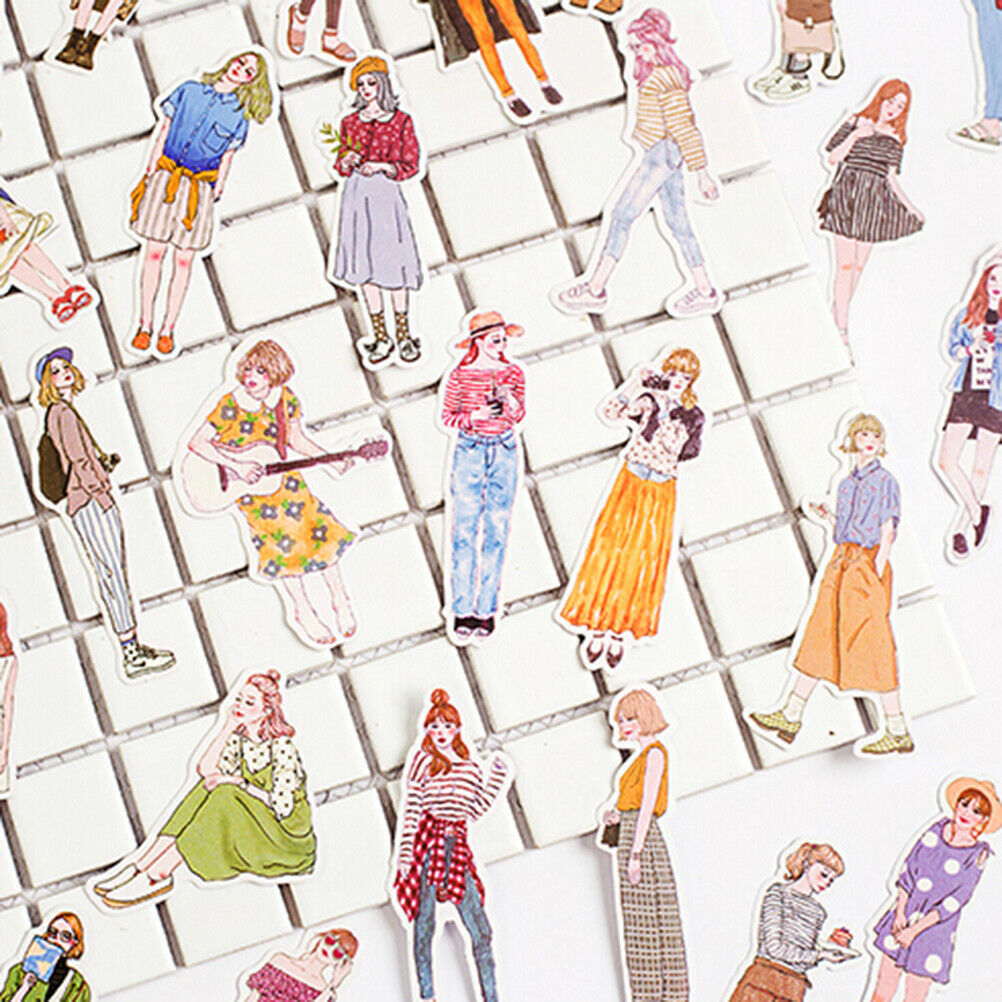 100Pcs/pack lovely girls stickers scrapbook DIY diary albums notebook de cEH SJ