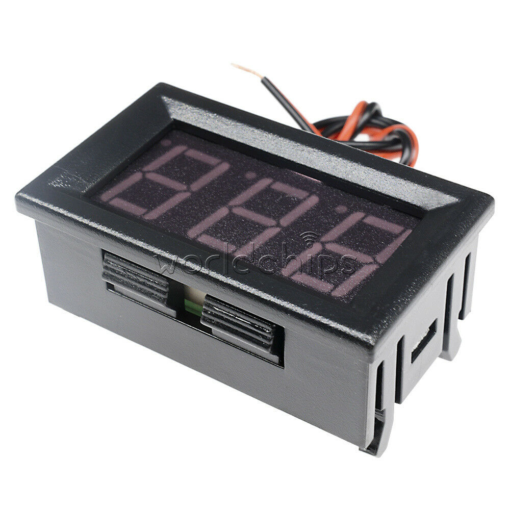 Red LED 0.56" DC 4.5-30V 2 Wire Voltmeter Panel 3-Digital Display Voltage Meter