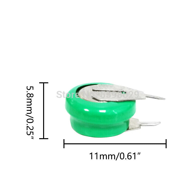 5pcs Button Coin Cell 1.2V 40mAh Ni-MH Rechargeable Battery With Solder Pins (L