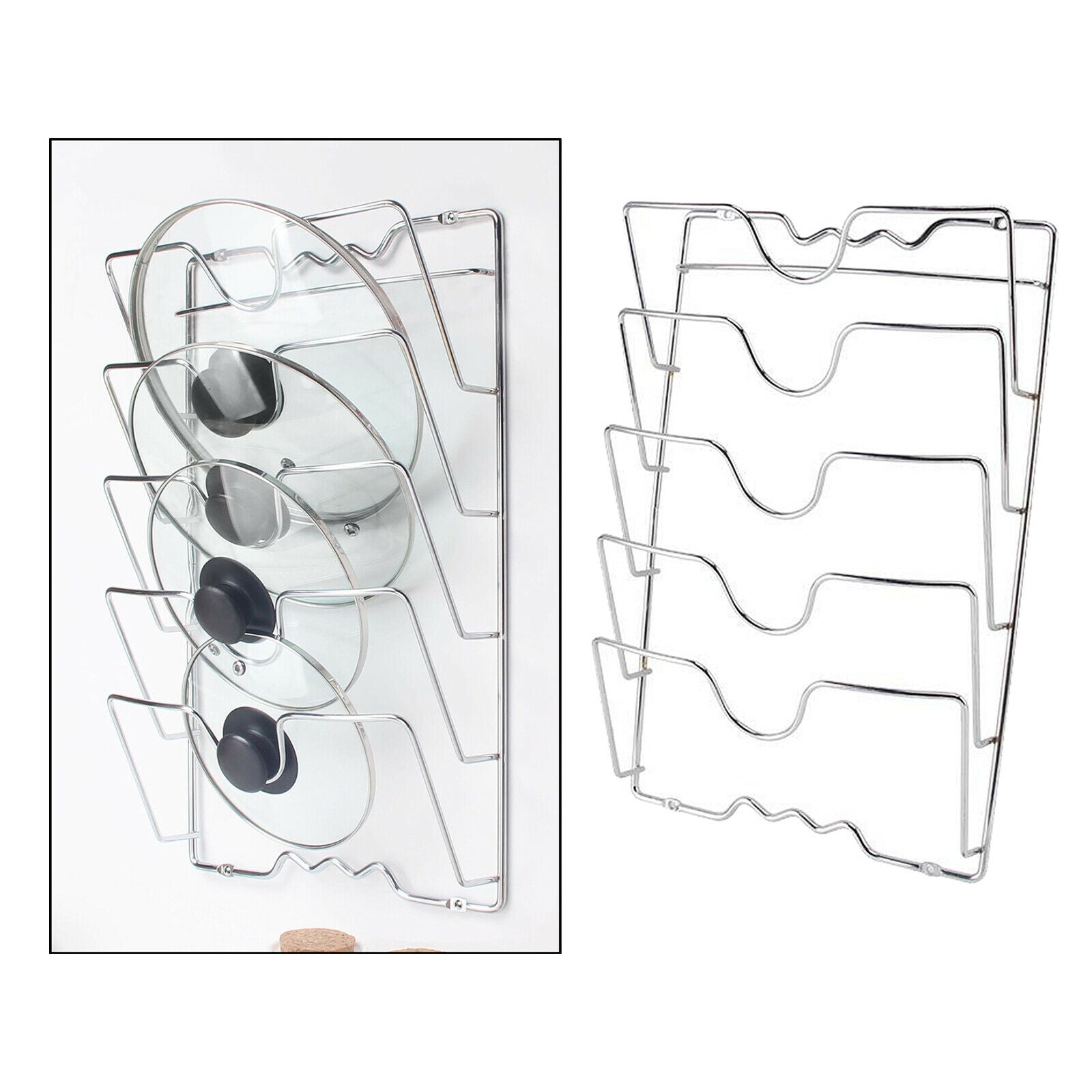 5 Layer Pan Lid Holder Rack Pot Cover Organizer Kitchen Bakeware Accessories