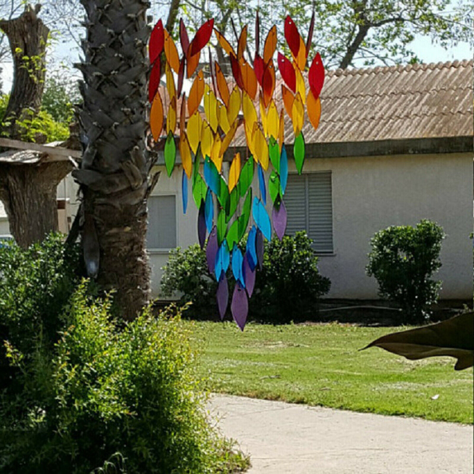 Rainbow Wind Chimes for Outside Garden Backyard Yard Patio Gift for Grandma
