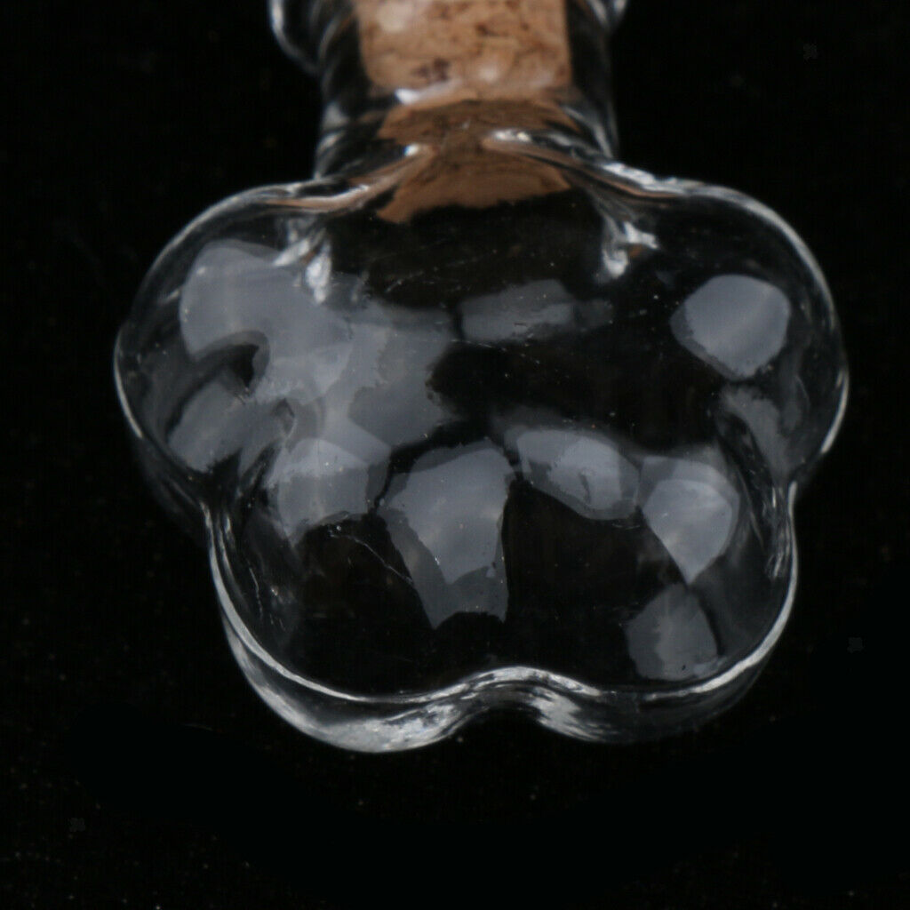 10pcs Mini Empty Glass Wishing Bottles Perfume Jars with Cork Stoppers 06