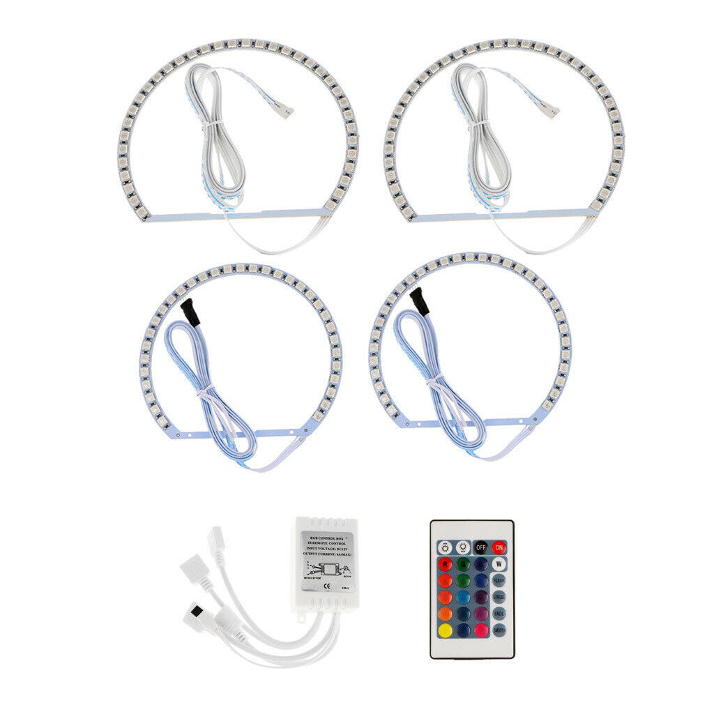 4 Pieces of 7 Colors 5050 RGB LED Angel Eye Halo  Light for E46