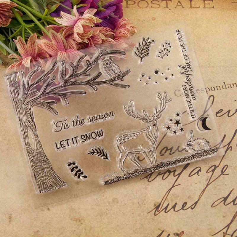 Christmas Deer Silicone Clear Seal Stamp DIY Scrapbooking Embossing Photo Album