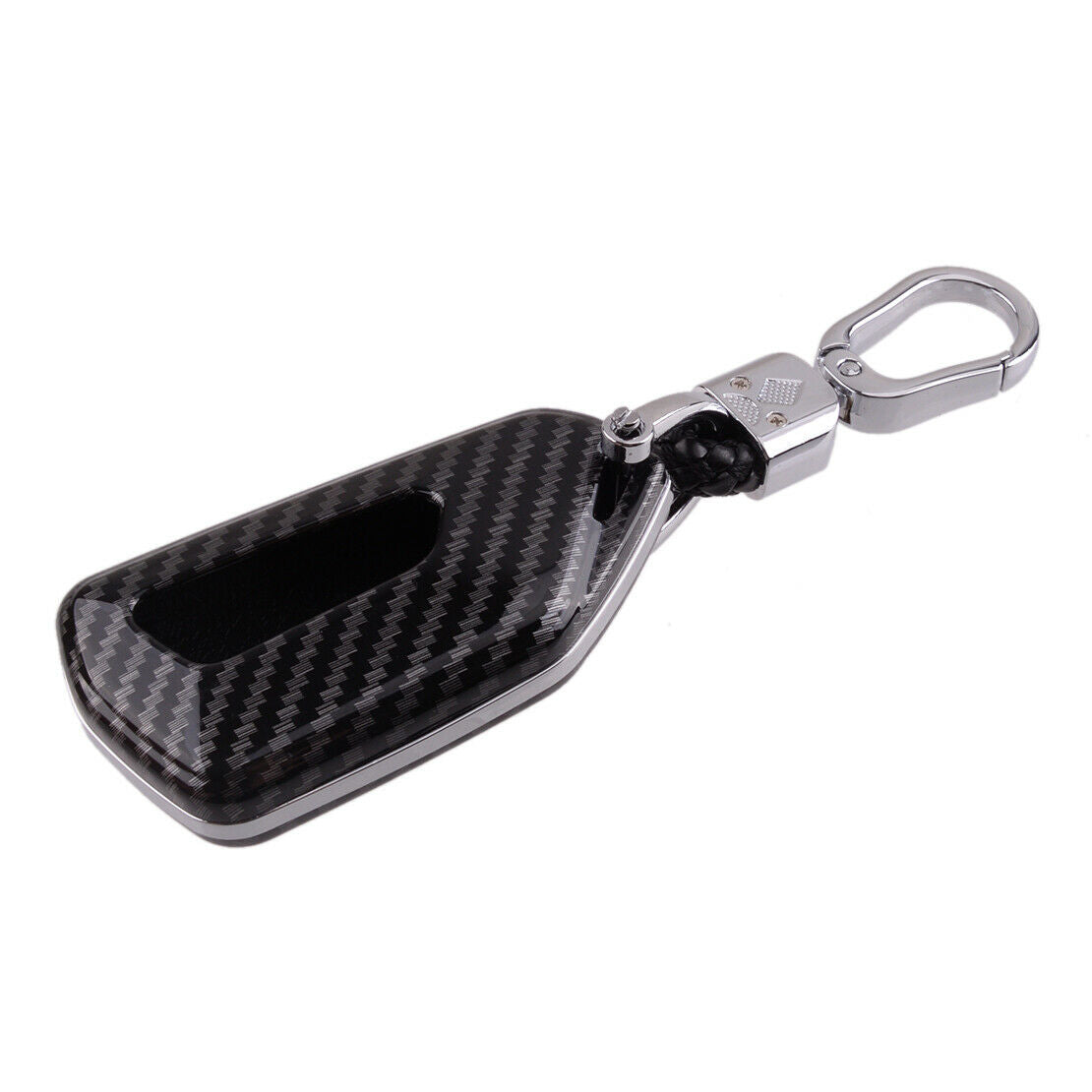 Carbon Fiber Style Key Fob Case Cover Key Chain Fit for VW Golf MK8 2020-2021