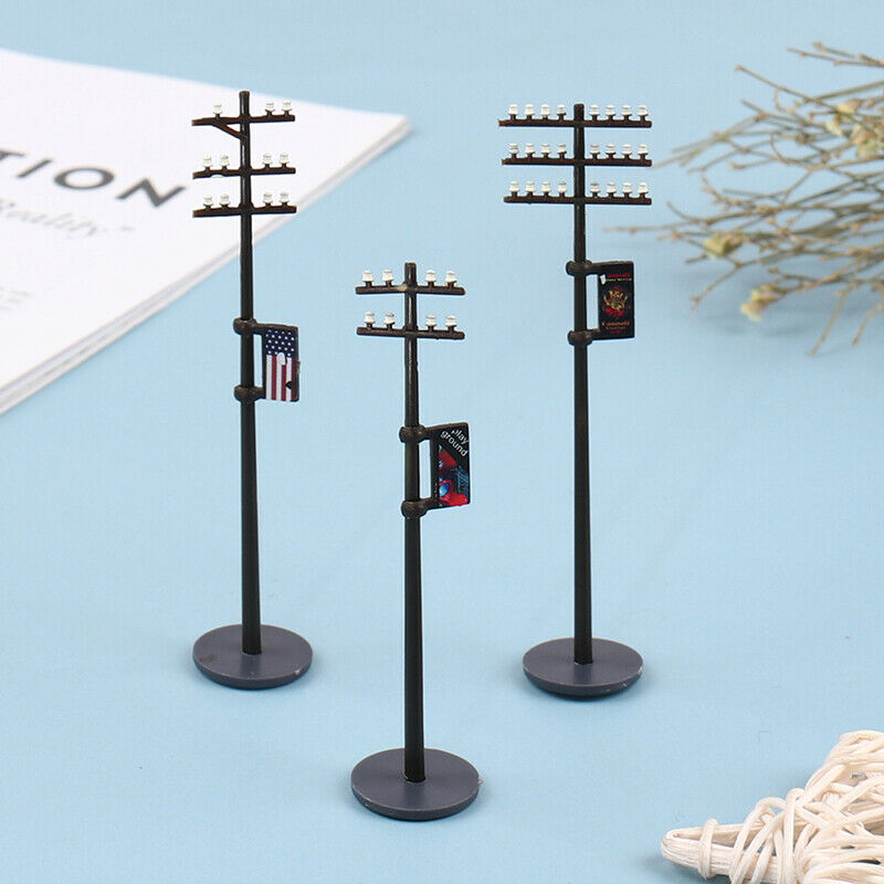 1:87 Mini Electric Line Pole for Train Railways Street DIY Accessories ToysB Tt