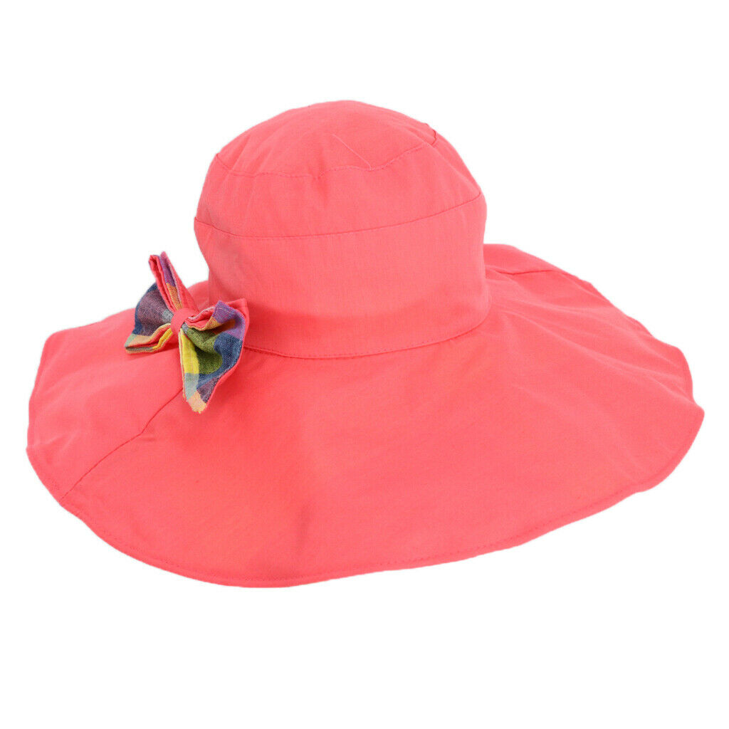 Women Foldable Floppy Reversible Wide Brim Beach Sun Hat Watermelon red