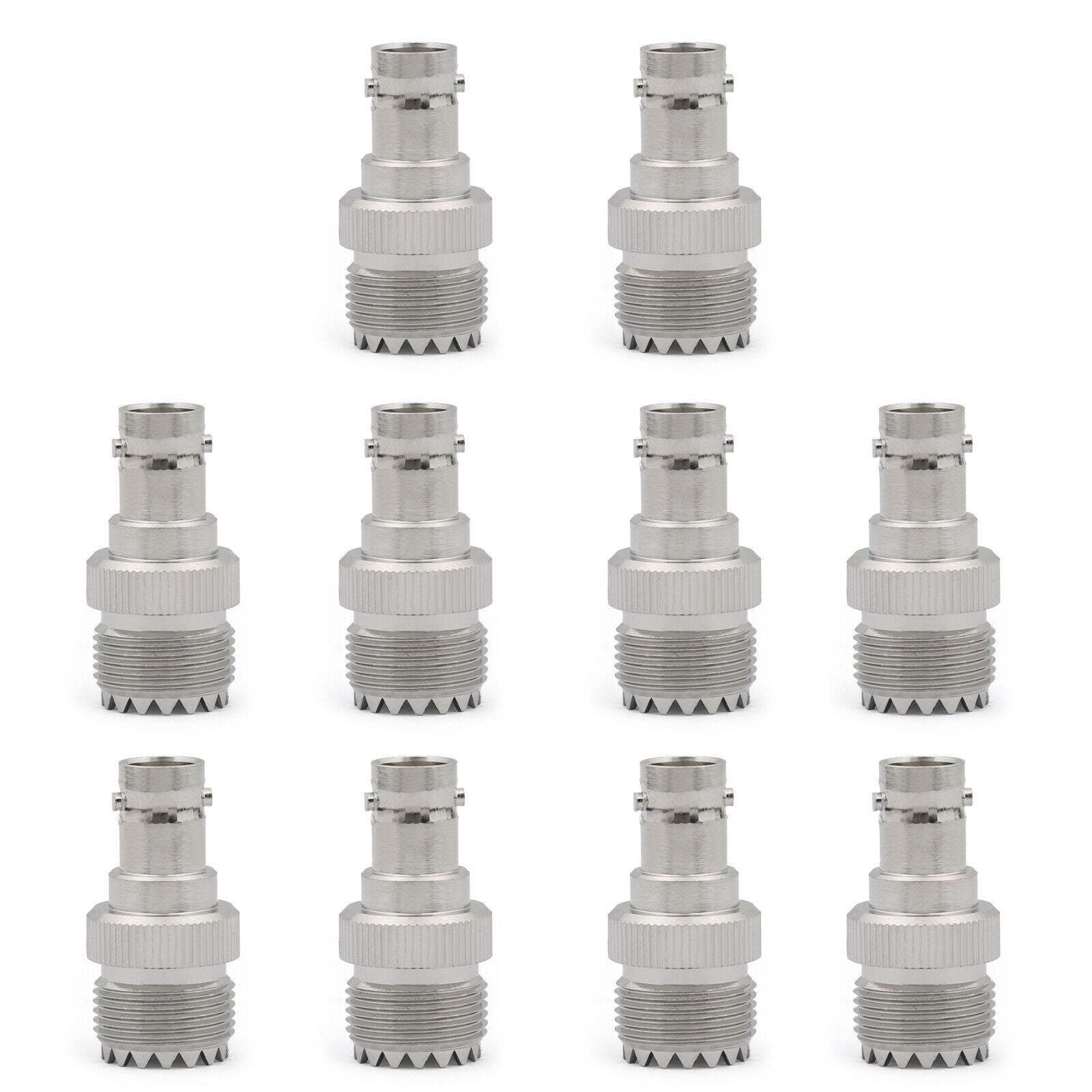 10Pcs UHF Female PL259 Jack to BNC Female Jack Straight RF Connector Adapter CA