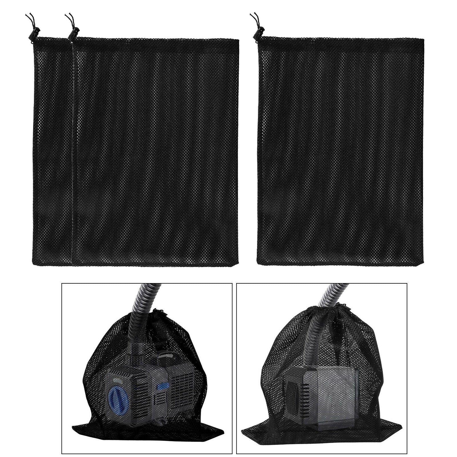 3pcs Pump Barrier Bag Pond Pump Filter Netting for Aquarium Filtration Pond &