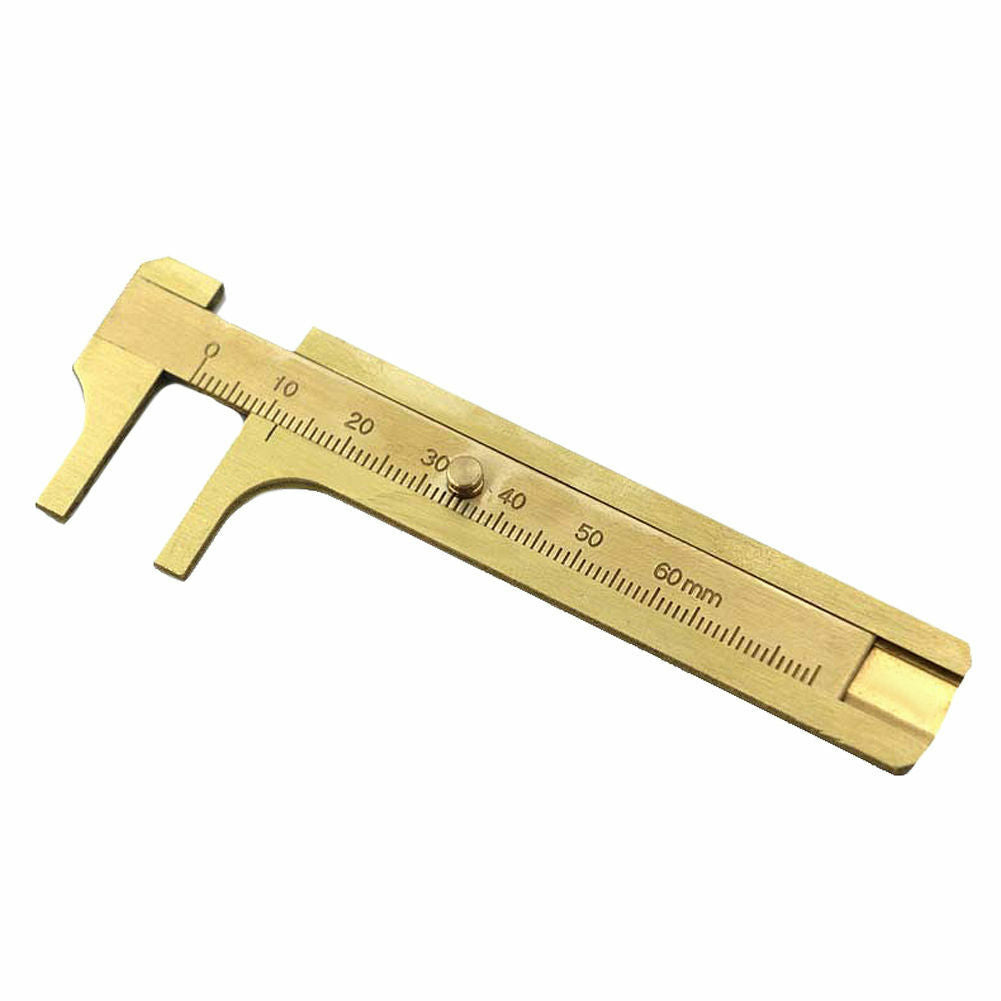 2016 New 80mm Handy Sliding Gauge Brass Vernier Caliper Mini Brass Pocket Ruler